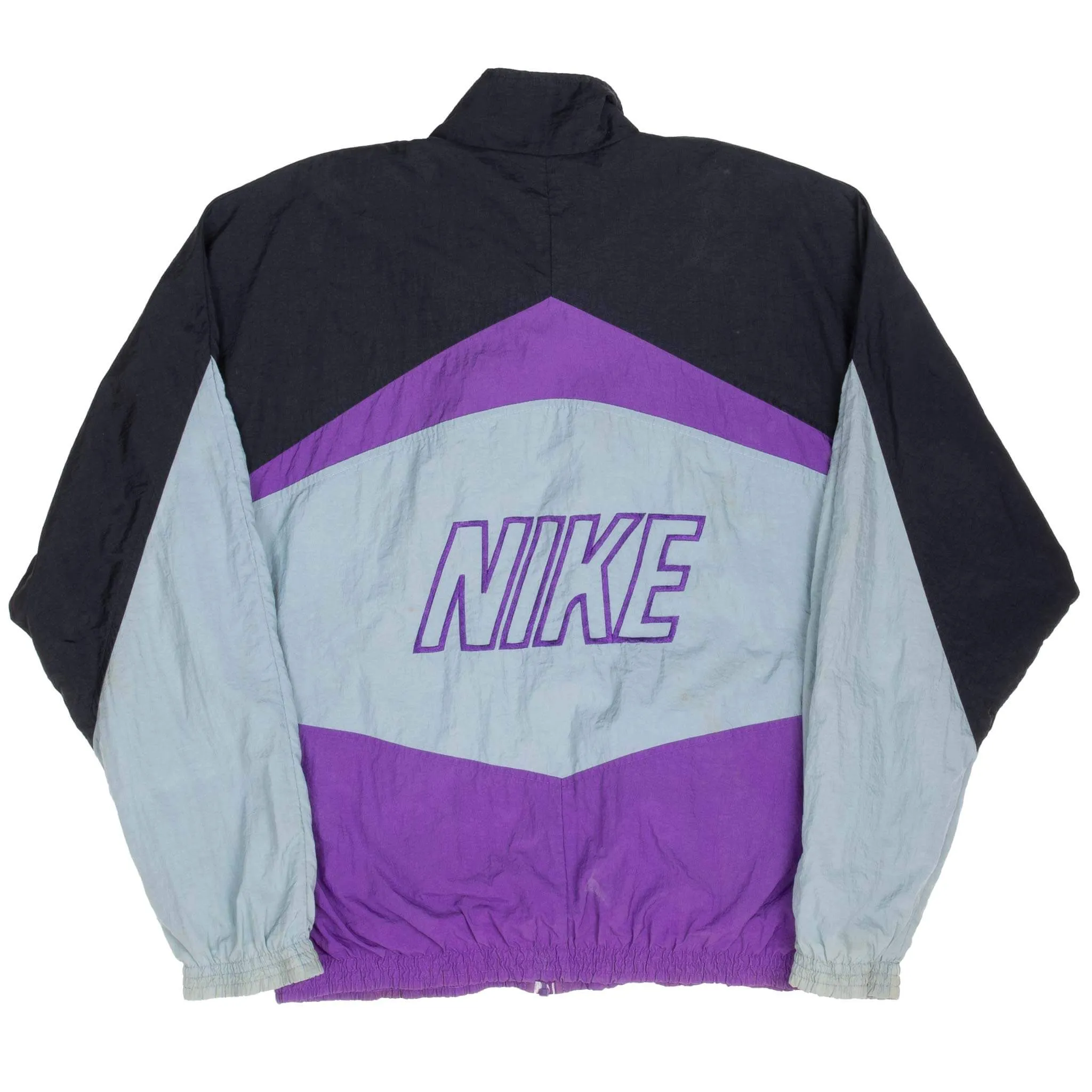 VINTAGE NIKE SWOOSH PURPLE WINDBREAKER JACKET LATE 1980S LARGE