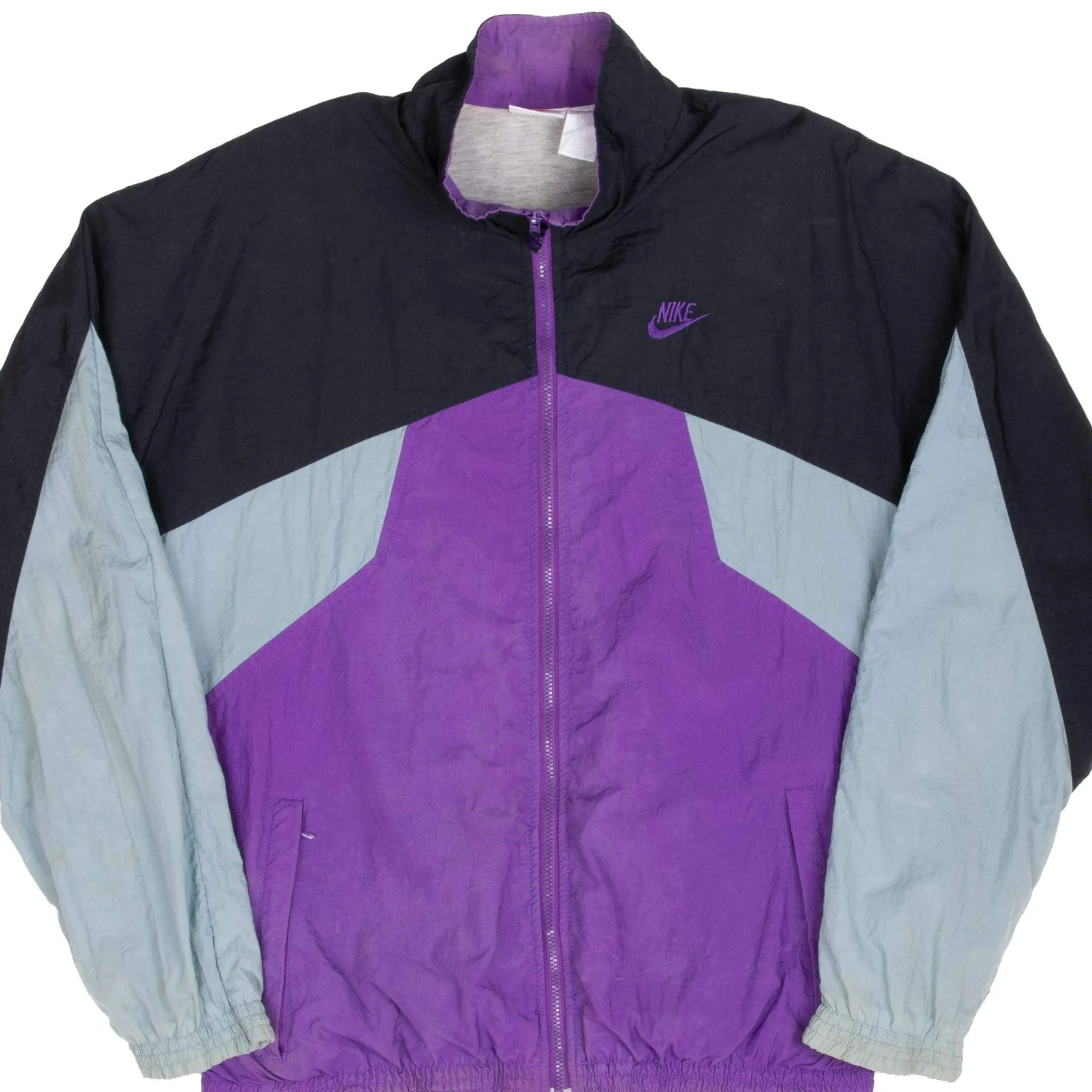 VINTAGE NIKE SWOOSH PURPLE WINDBREAKER JACKET LATE 1980S LARGE