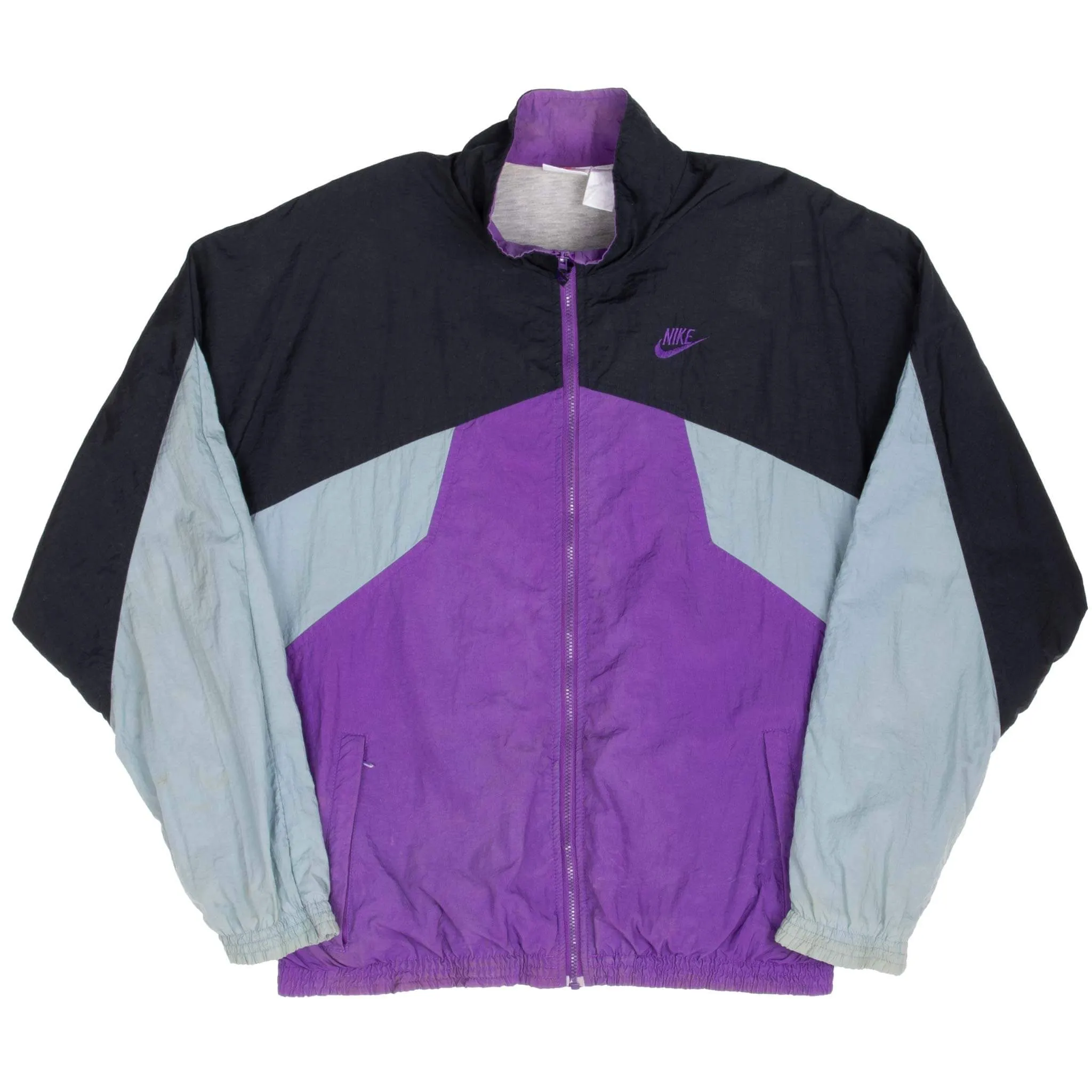 VINTAGE NIKE SWOOSH PURPLE WINDBREAKER JACKET LATE 1980S LARGE