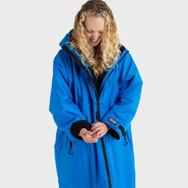 Warm Waterproof Swim Parka Oversized Hooded Robe Sherpa Liner Swimming Coat Dry Robe Surf One Size Poncho