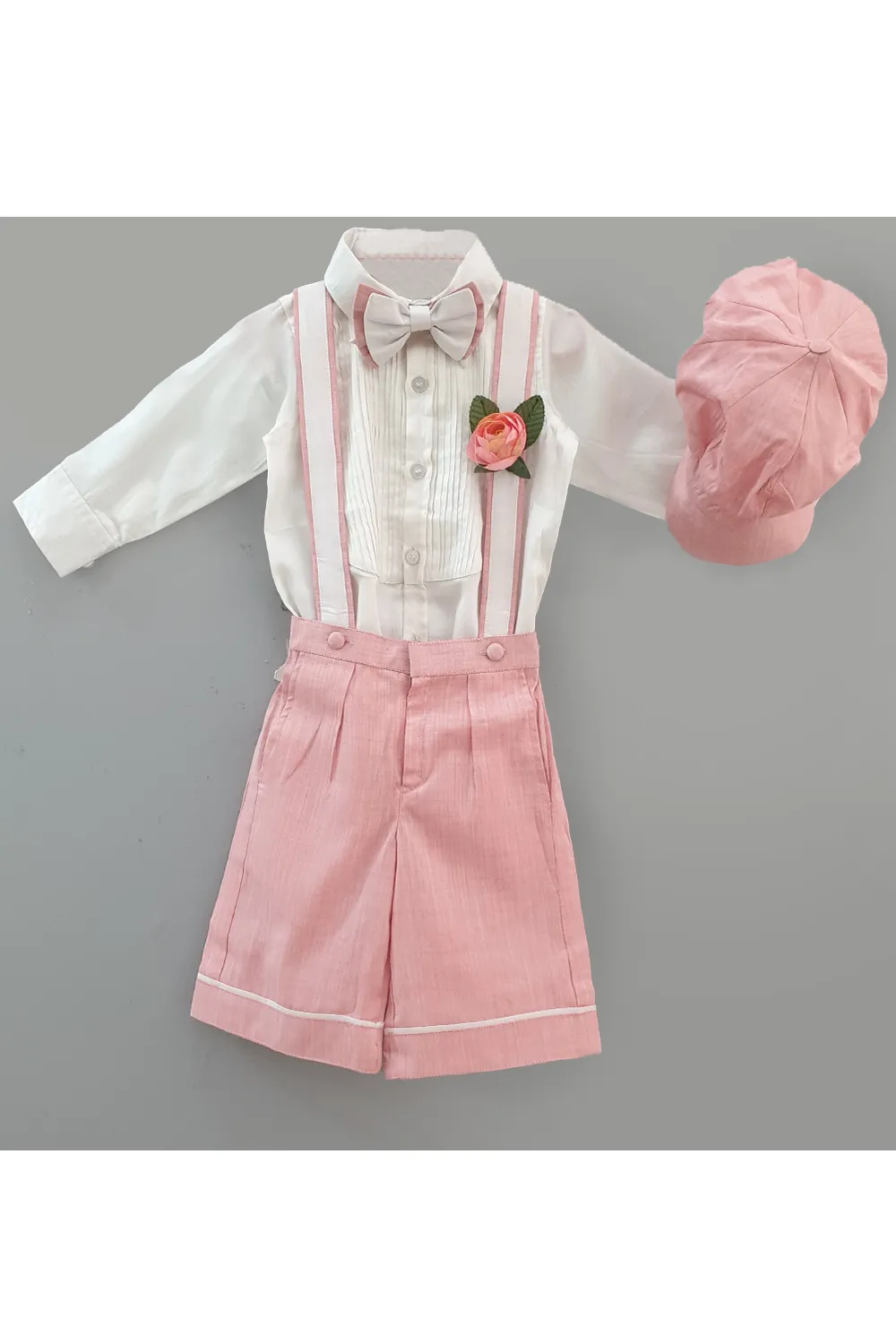 White and pink formal outfit for boys