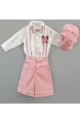 White and pink formal outfit for boys