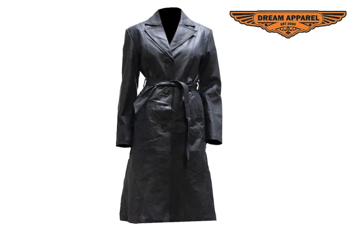 Womens Long Coat With Z/O Lining & Belt